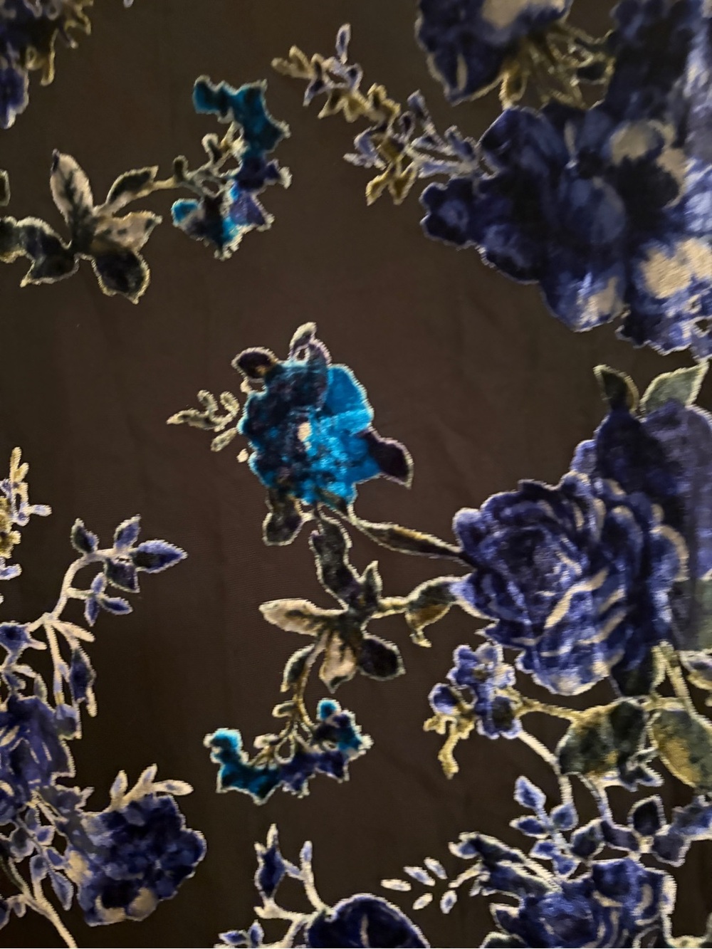 NWT Laundry By Shelli Segal Black Dress with Blue Floral Print - Picture 4 of 10